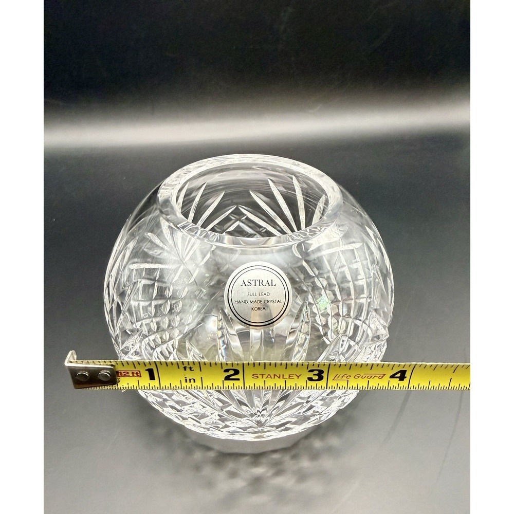 Vintage Astral‎ Hand Cut Full Lead Crystal Rose Bowl Korea Elegant Vase - Picture 7 of 8
